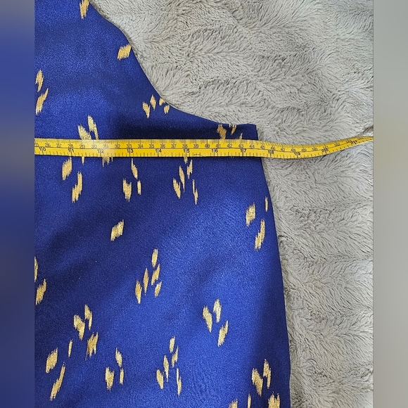 NEW Everly Andra Dress Small Cobalt Blue Gold Midi Tent Halter Neck - Picture 6 of 8